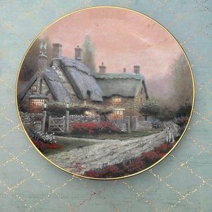1991 Knowles Cedar Nook Cottage by Thomas Kinkade 8.5" Collector Plate 1991